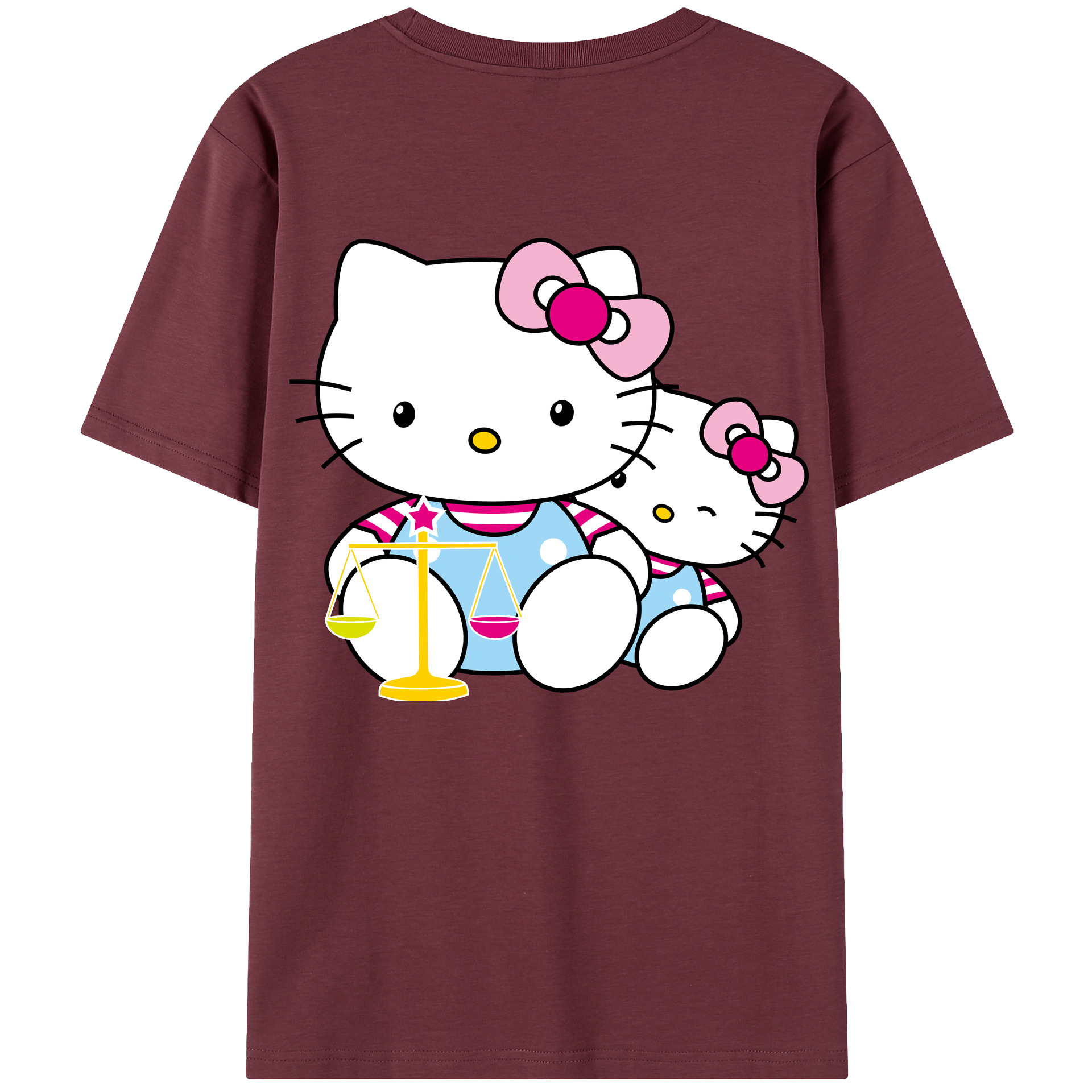 （画像用） Hello Kitty ハローキティ 綿100％半袖Tシャツ（背面プリント）